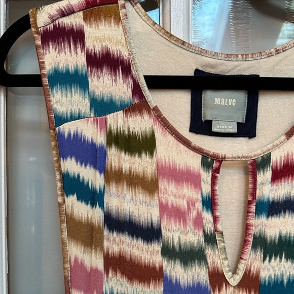 Anthropologie Maeve Colorful Sennebec Jersey Stretchy Sleeveless Dress Size M - Picture 6 of 15